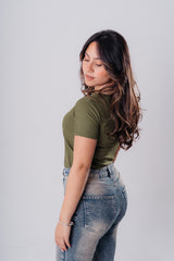 Padded Round Neck Short Sleeves