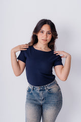 Padded Round Neck Short Sleeves